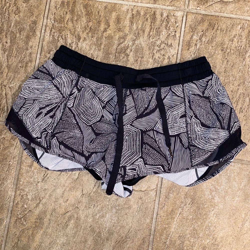 Black and White Printed Lululemon Shorts